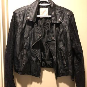 Black faux leather jacket